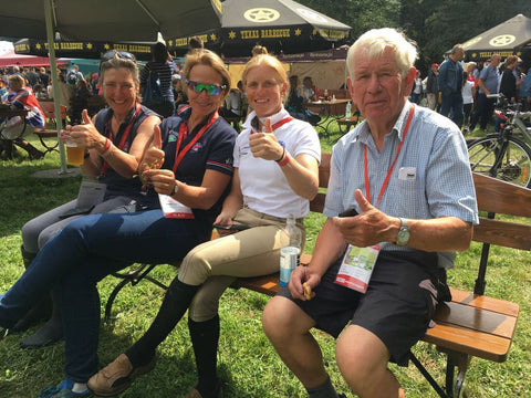 Rosalind Canter with her groom, Sarah Charnley, Caroline Moorse and Ros' dad 