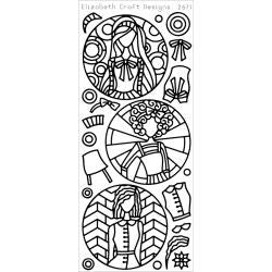 Elizabeth Craft JACKIE'S DOLLS CIRCLE Silver Peel Off Sticker 2571 - Scrapbook Kyandyland