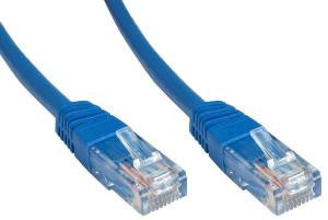 Cat6 Patch Lead Slim-line moulded boots 5 Mtr Blue 24 AWG 250MHz