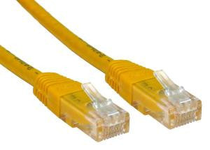 Cat6 Patch Lead Slim-line moulded boots 3 Mtr Yellow 24 AWG 250MHz