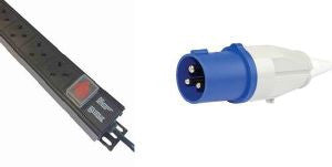 Vertical 13A UK PDU surge / filter with 16A plug and switch to 3m lead:10-way 13 amp