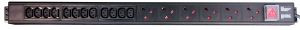 Vertical 14-way PDU with 10 x UK 13A socket and 4 x IEC C13 socket-16A Plug