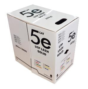 Cat5e Solid Cu Data Cable 4pr UTP LSOH 305m White