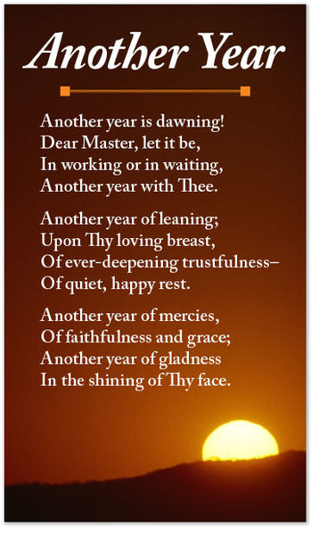 Poetry Card – Another Year – Moments With The Book