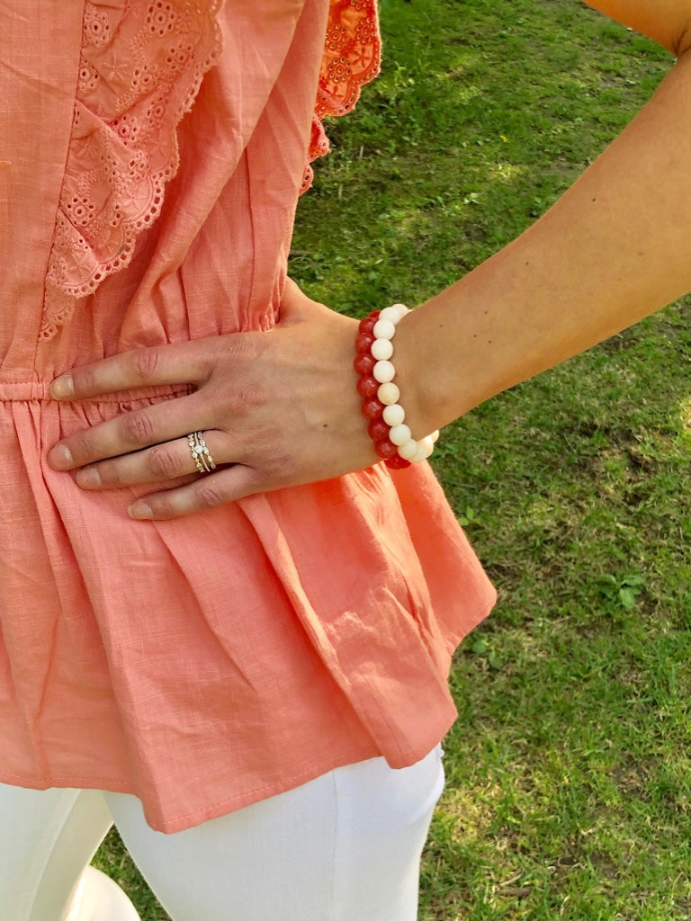 Ivory Beaded Stretch Bracelet