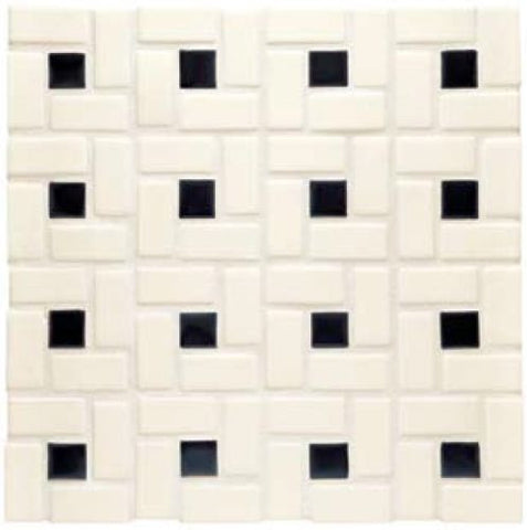 Waterworks Cottage Arc d' Mosaic in Chalk Matte with Black Dot