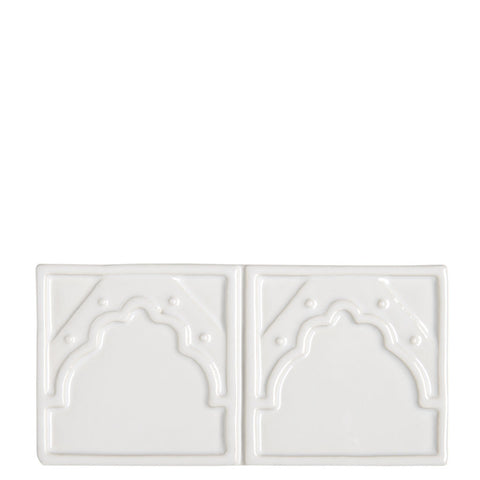Waterworks Cottage Exton Park Border 3 x 6 in White Glossy