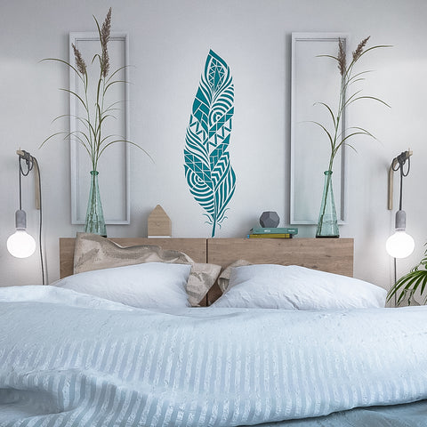 Large Feather Wall Stencil- extra large wall stencils