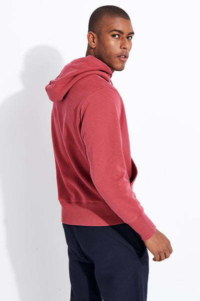 faded red hoodie