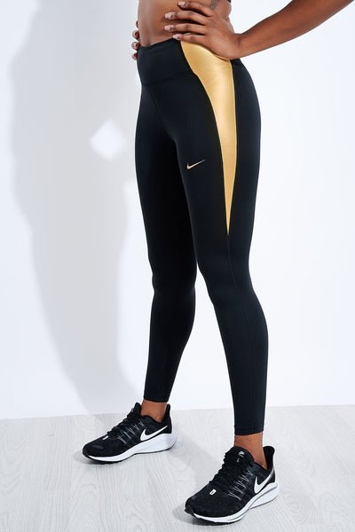 nike shine leggings gold