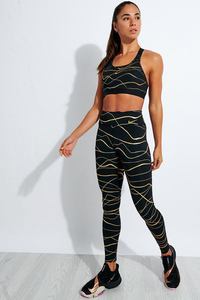 nike leggings gold tick