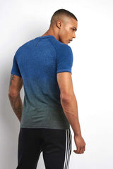ADIDAS Primeknit Wool Dip-Dye Tee - Mystery Blue / Utility Grey image 3 - The Sports Edit