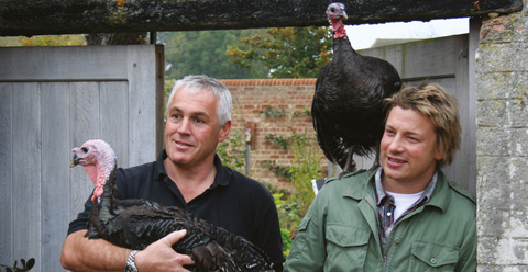 Paul Kelly of KellyBronze Turkeys and celebrity chef Jamie Oliver