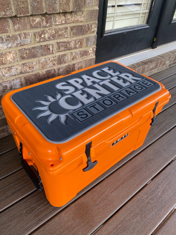 Vinyl Cooler Wrap fits RTIC 45, Decal Skin LID - Redfish Wood Orange