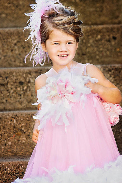 Pink Puffy Feathered Dress Melissajane