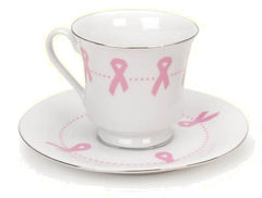 Pink Ribbon Remembrance Tea Cups