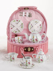 Girls Porcelain Tea Set in Basket