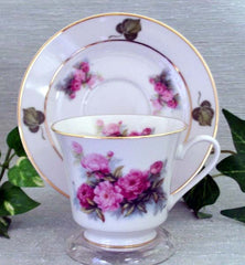 Peony Catherine Style Porcelain Tea Cup and Saucer