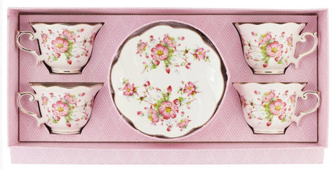 Charlotte Bloom Tea Cups and Saucers