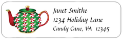 Christmas Holiday Teapots Address Labels