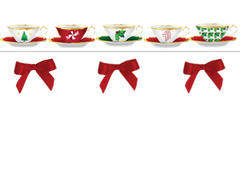 Christmas Holiday Tea Cups Teapots Envelopes