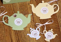 Teapot Favor Tags with Personalized Stickers