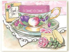 Kimberly Shaw Fruit Tea Cup Greeting Card