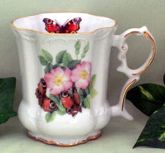 Pink Butterfly Victorian Tankard