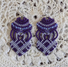 Purple Macrame Earrings