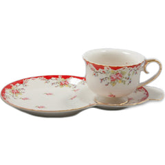 Vintage Red Tea and Toast Snack Set