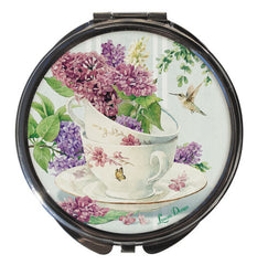 Lilacs in a Tea Cup Compact Mirror