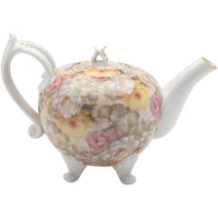 Footed Teapot in Ramble Rose Chintz