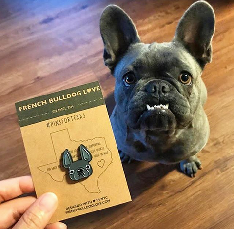 French Bulldog Pins Hurricane Harvey PinsForTexas