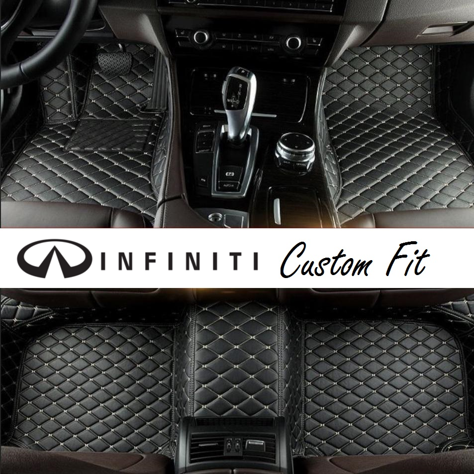 2003 Passenger & Rear Floor 2004 Infiniti I35 Black with Red Edging Driver GGBAILEY D4827A-S2A-BLK_BR Custom Fit Car Mats for 2002 