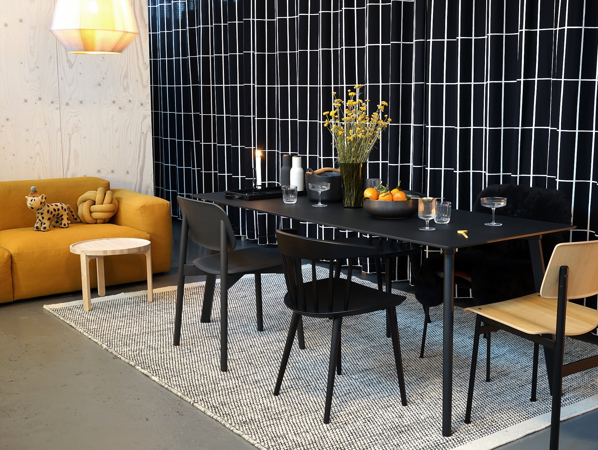 Really Well Made Showroom - HAY Copenhague Deux Table and Mags Soft Sofa.