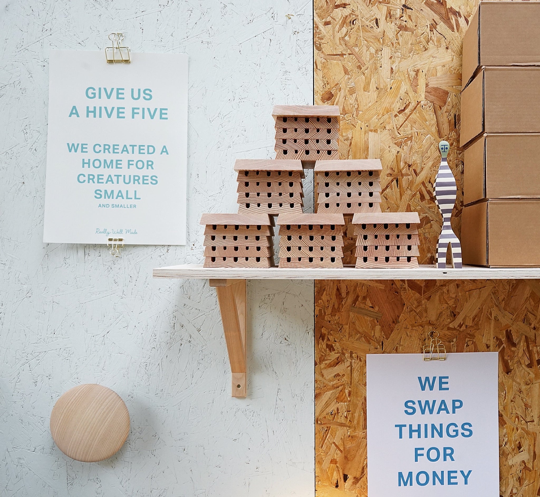 Hive Five at the Really Well Made pop-up shop for Design Junction 