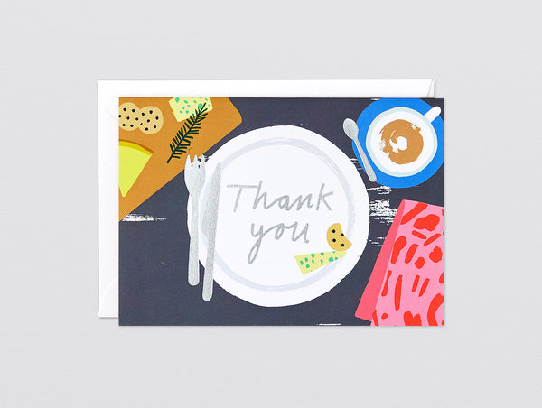 'Thank You Dinner' Foiled Greetings Card by Wrap · Really Well Made