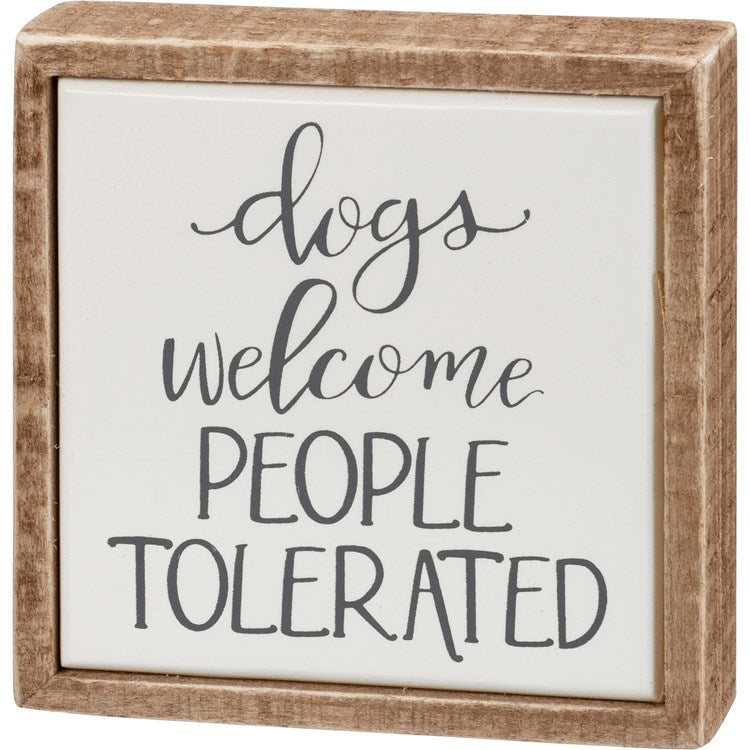 Primitives by Kathy Hand-Lettered Slat Box Sign Were Dog People
