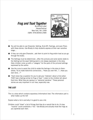 Frog and Toad handout image