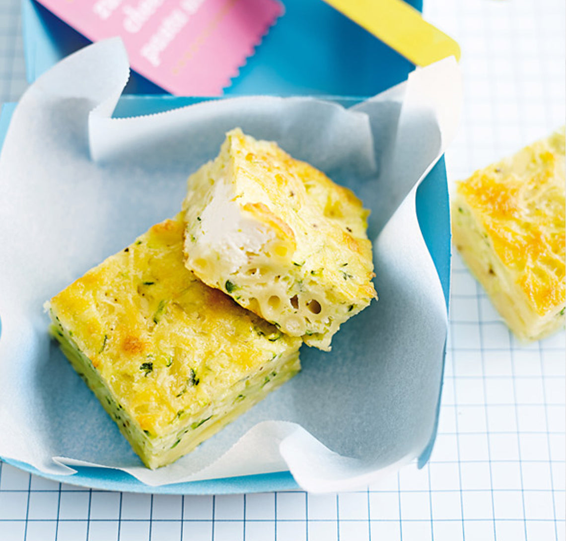 Kids Lunch Box - Zucchini, cheese and pasta slice