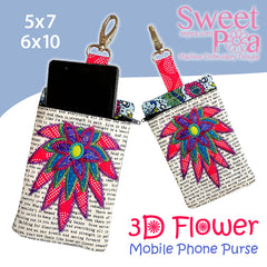 3d flower phone case in the hoop machine embroidery