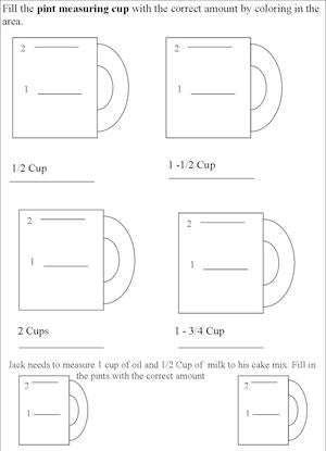 Kitchen Measuring Chart Worksheets - Cooking Measurements Worksheets