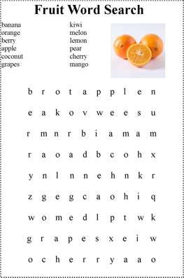 Cooking and Food Theme Word Searches – Kids Cooking Activities