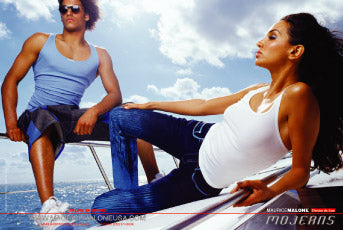 Mojeans denim de lux advertisement spring 2000 shot in Miami for Maurice Malone