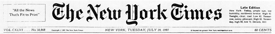 The New York Times, July 29, 1997 review of Designer Maurice Malone's NY Fashion Week Show