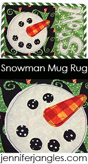snowman mug rug