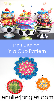 pin cushion in a cup