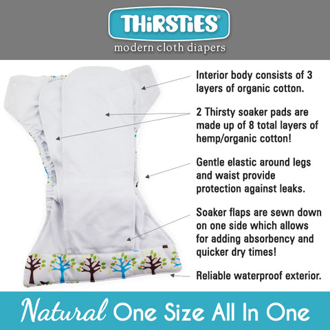Thirsties Natural One-Size All-in-One Diaper Diagram