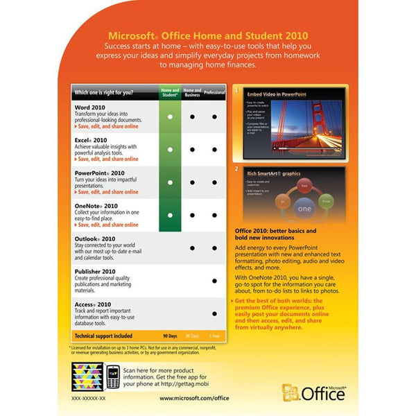 Microsoft Office 2010 Home and Student license
