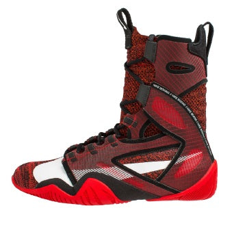black and red boxing boots